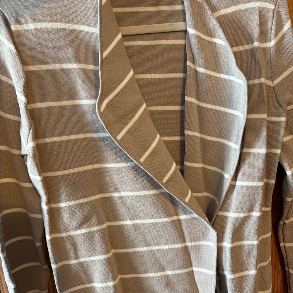 Calvin Klein Khaki and White Striped Blazer